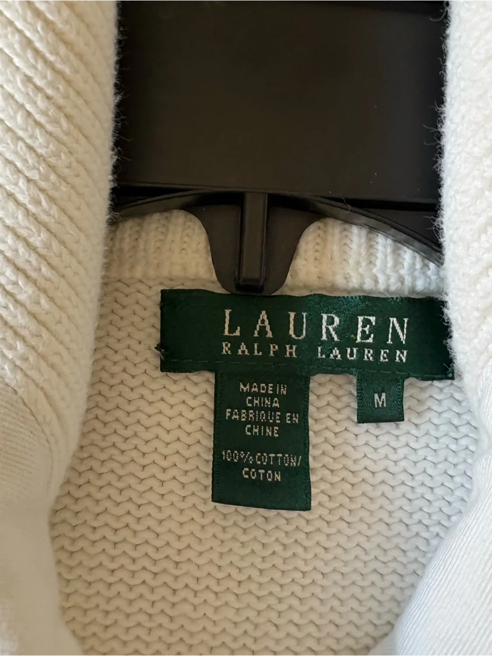 Lauren Ralph Lauren Women’s White/ Cream Button-Up Knit Sweater
